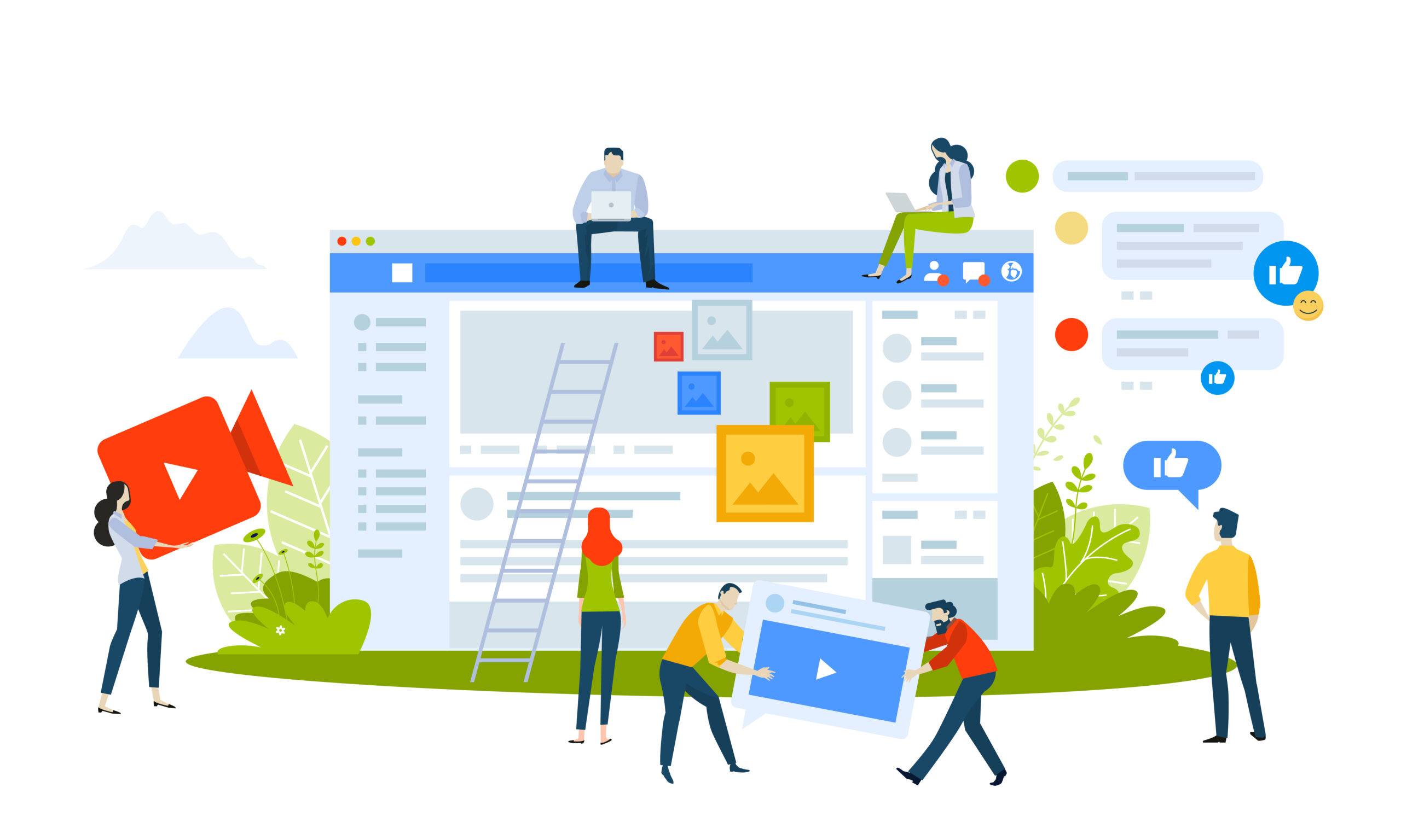 Vector,Illustration,Concept,Of,Social,Media,Apps,And,Services.,Creative